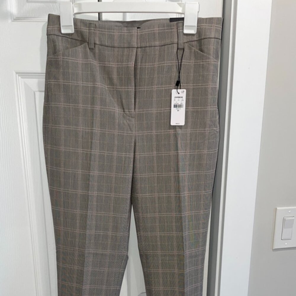 Express Editor High-Waisted Plaid Skinny Pant